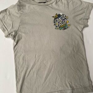 Santa Cruz Skateboards Kids Light Gray Tee with Floral Logo